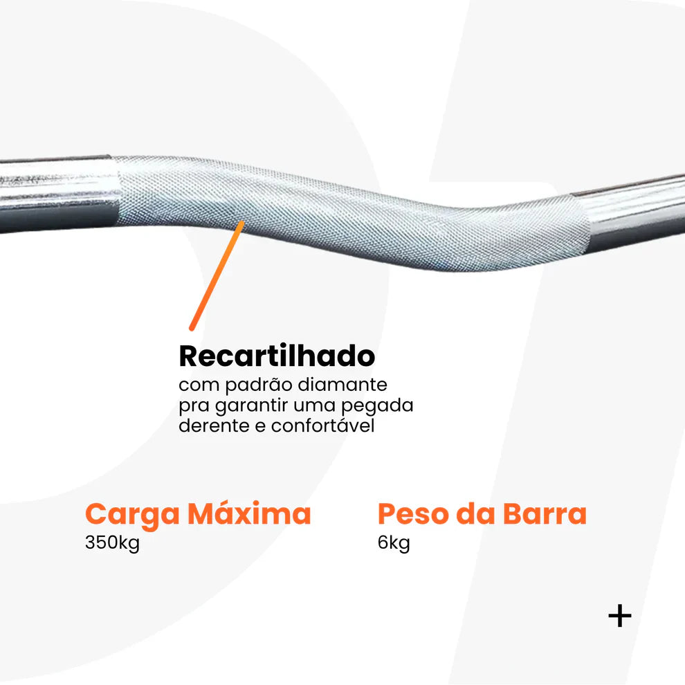 Barra Maciça W Cromada Recartilhada
